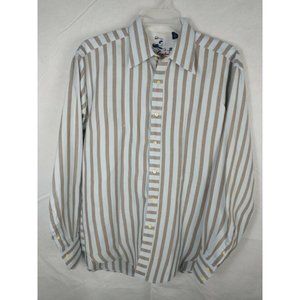 Robert Graham Mens Cotton Shirt Blue & Brown Sz XL